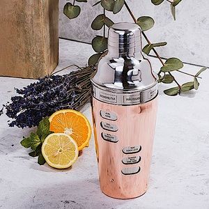 Thumbs Up Recipe Cocktail Shaker - Stainless Steel & Copper Bronze